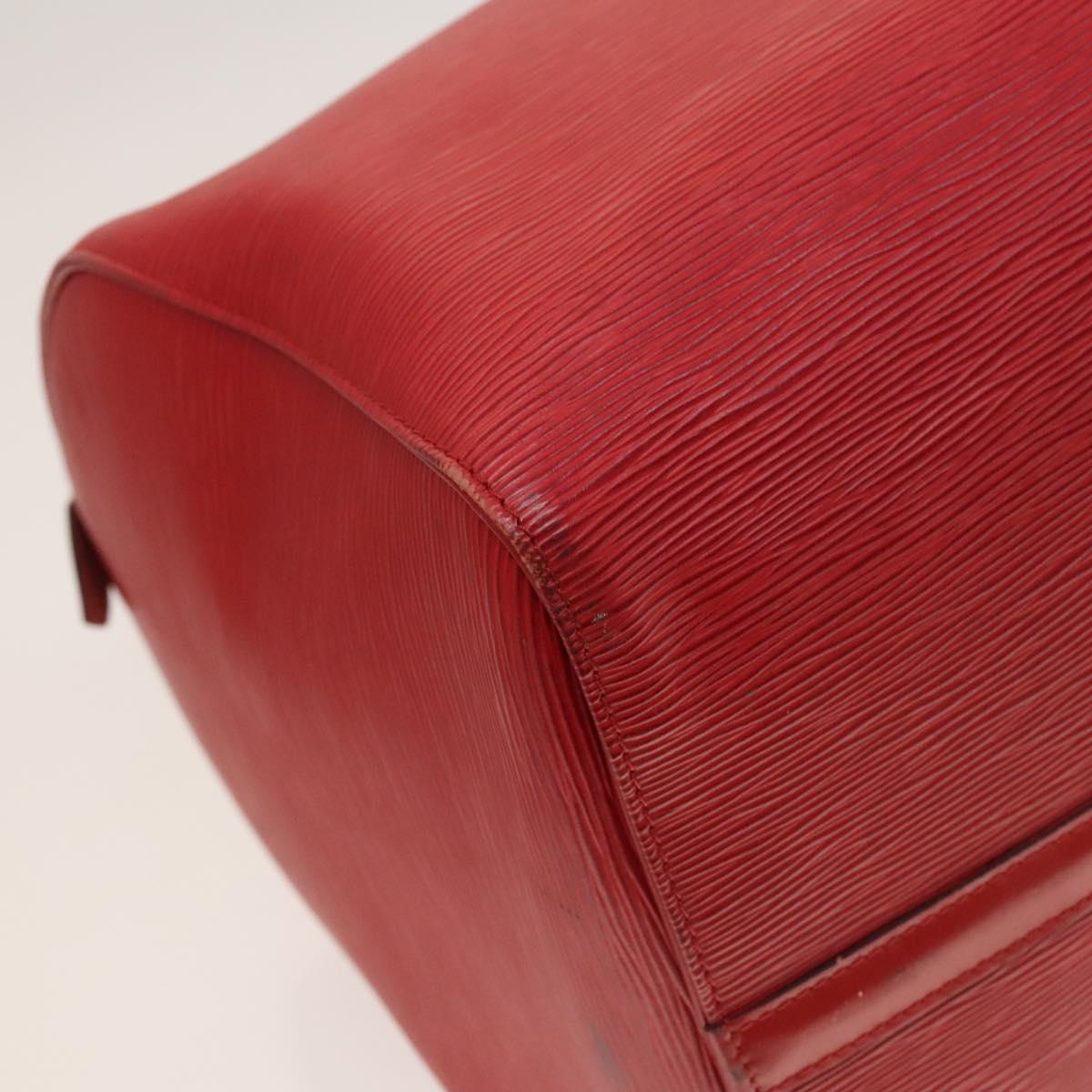 Louis Vuitton Keepall 55, Red, Leather, travel