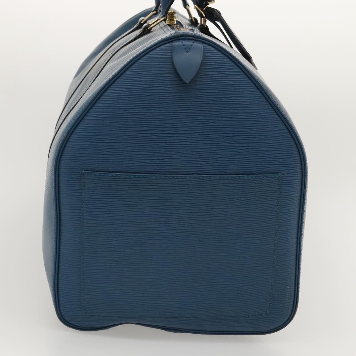 Louis Vuitton Keepall 55, Navy, Leather, travel