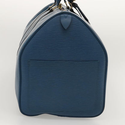 Louis Vuitton Keepall 55, Navy, Leather, travel