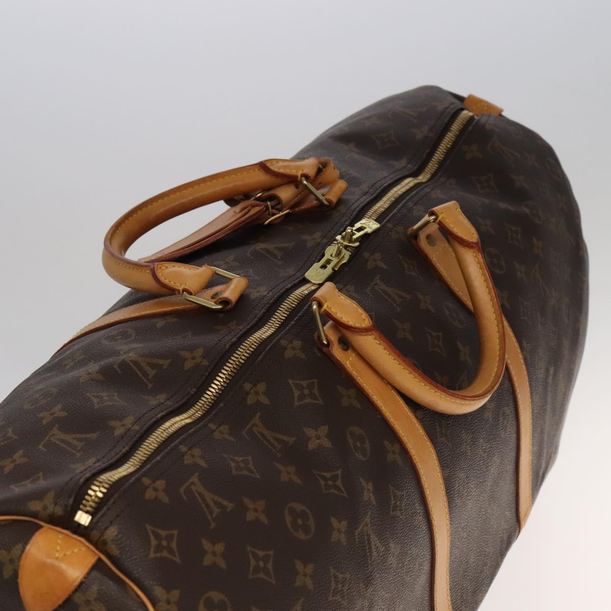 Louis Vuitton Keepall 60, Brown, Canvas, travel
