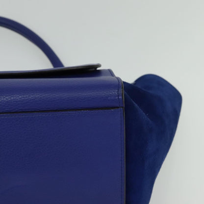 Céline Trapèze, Blue, Leather, handbag