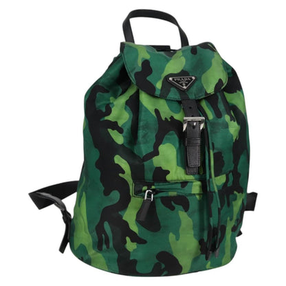 Prada, Green, NYLON, backpack
