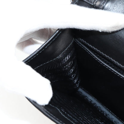 Prada Ribbon, Black, Leather, shoulder