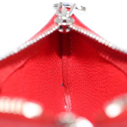 Louis Vuitton Pochette Clés, Red, Leather, wallet