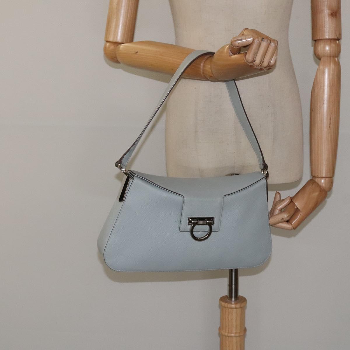 Salvatore Ferragamo Gancini, Blue, Leather, shoulder