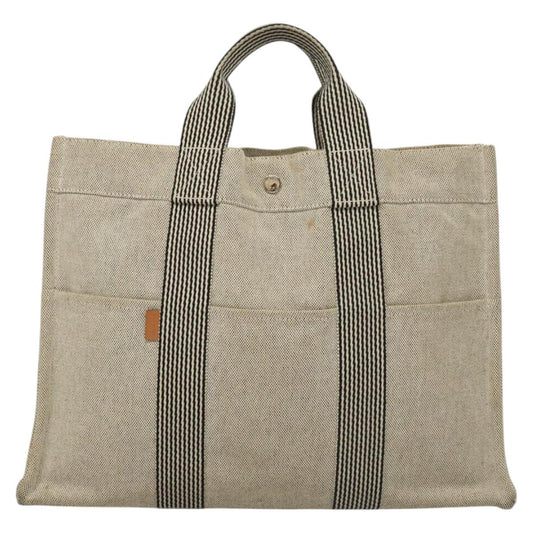 Hermès Fourre tout, Grey, Canvas, handbag
