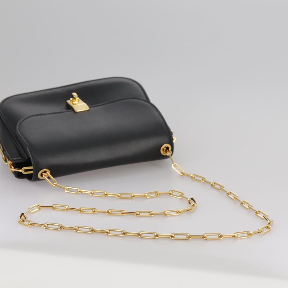 Valentino Garavani, Black, Leather, shoulder
