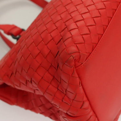 Bottega Veneta Intrecciato, Red, Leather, handbag