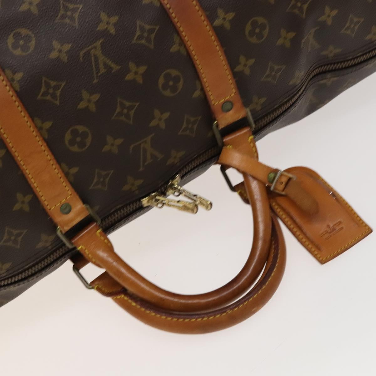 Louis Vuitton Keepall Bandoulière 55, Brown, Canvas, travel