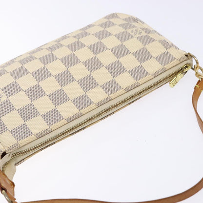 Louis Vuitton Pochette Accessoire, White, Canvas, clutch