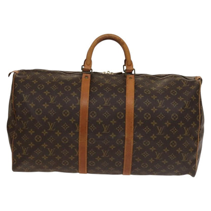 Louis Vuitton Keepall 55, Brown, Canvas, travel