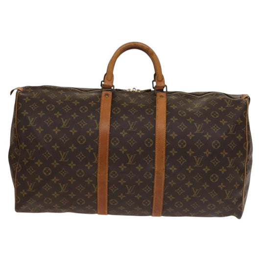 Louis Vuitton Keepall 55, Brown, Canvas, travel