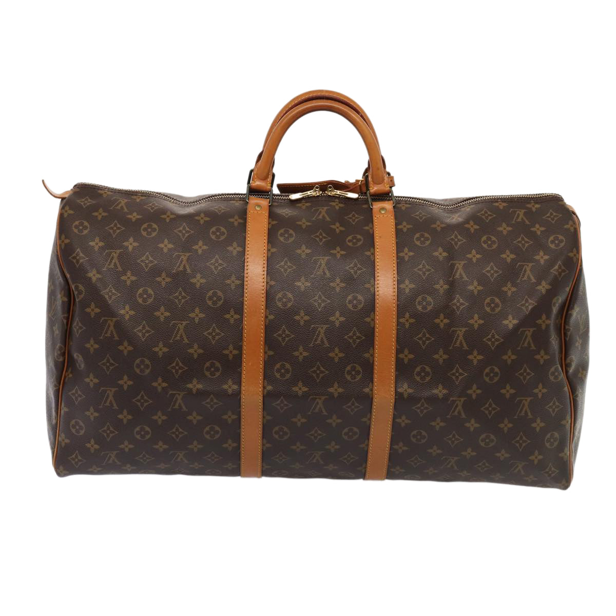 Louis Vuitton Keepall 60, Brown, Canvas, travel
