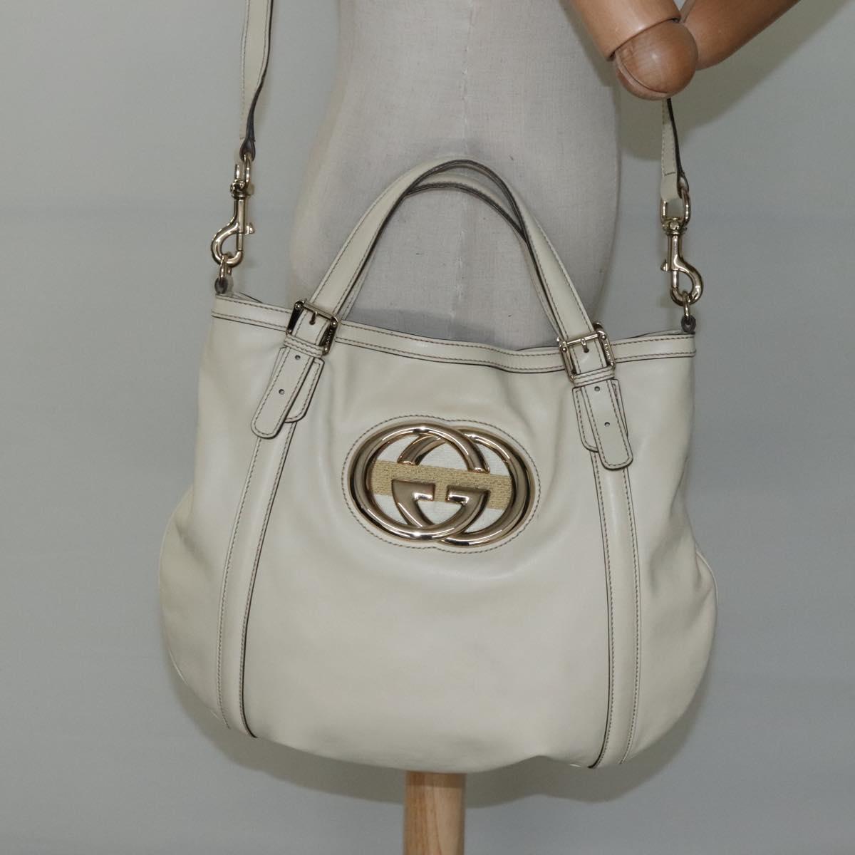 Gucci Interlocking G, Beige, Leather, tote