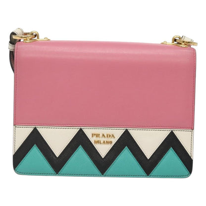 Prada Saffiano, Pink, Leather, shoulder