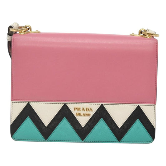 Prada Saffiano, Pink, Leather, shoulder