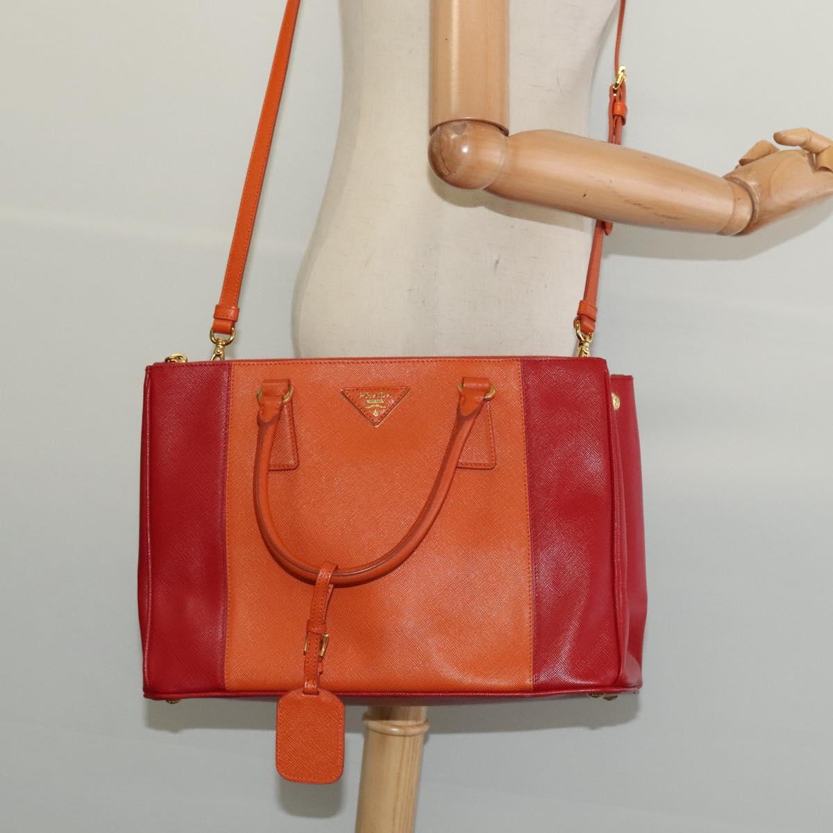 Prada Galleria, Orange, Leather, handbag