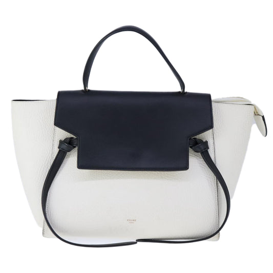 Céline Belt, White, Leather, handbag