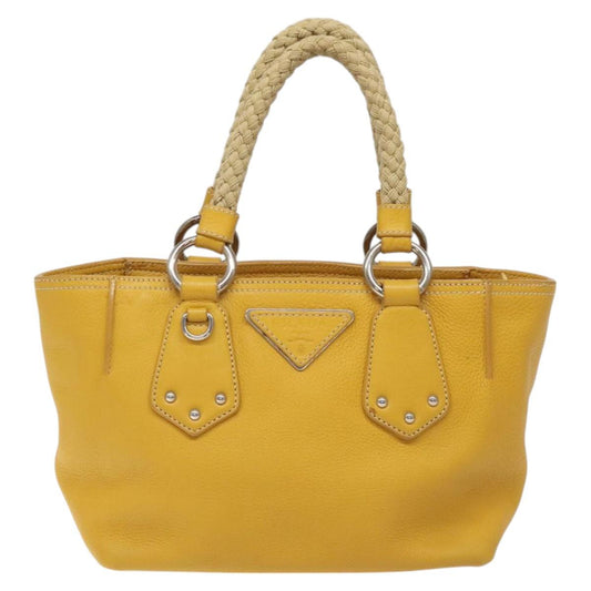 Prada, Yellow, Leather, handbag