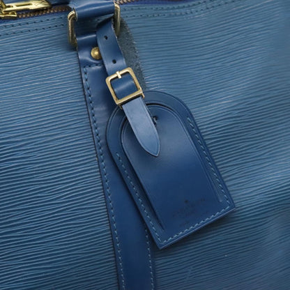 Louis Vuitton Keepall 55, Blue, Leather, travel