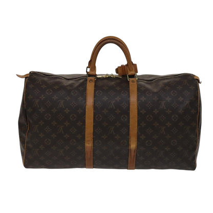 Louis Vuitton Keepall 55, Brown, Canvas, travel
