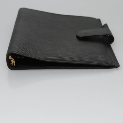 Louis Vuitton Agenda cover, Black, Leather, wallet