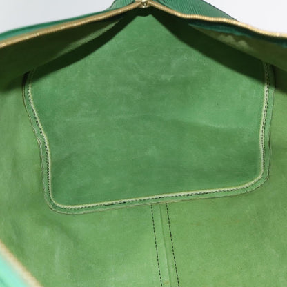 Louis Vuitton Keepall 55, Green, Leather, travel