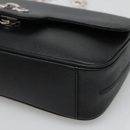 Salvatore Ferragamo Gancini, Black, Leather, shoulder