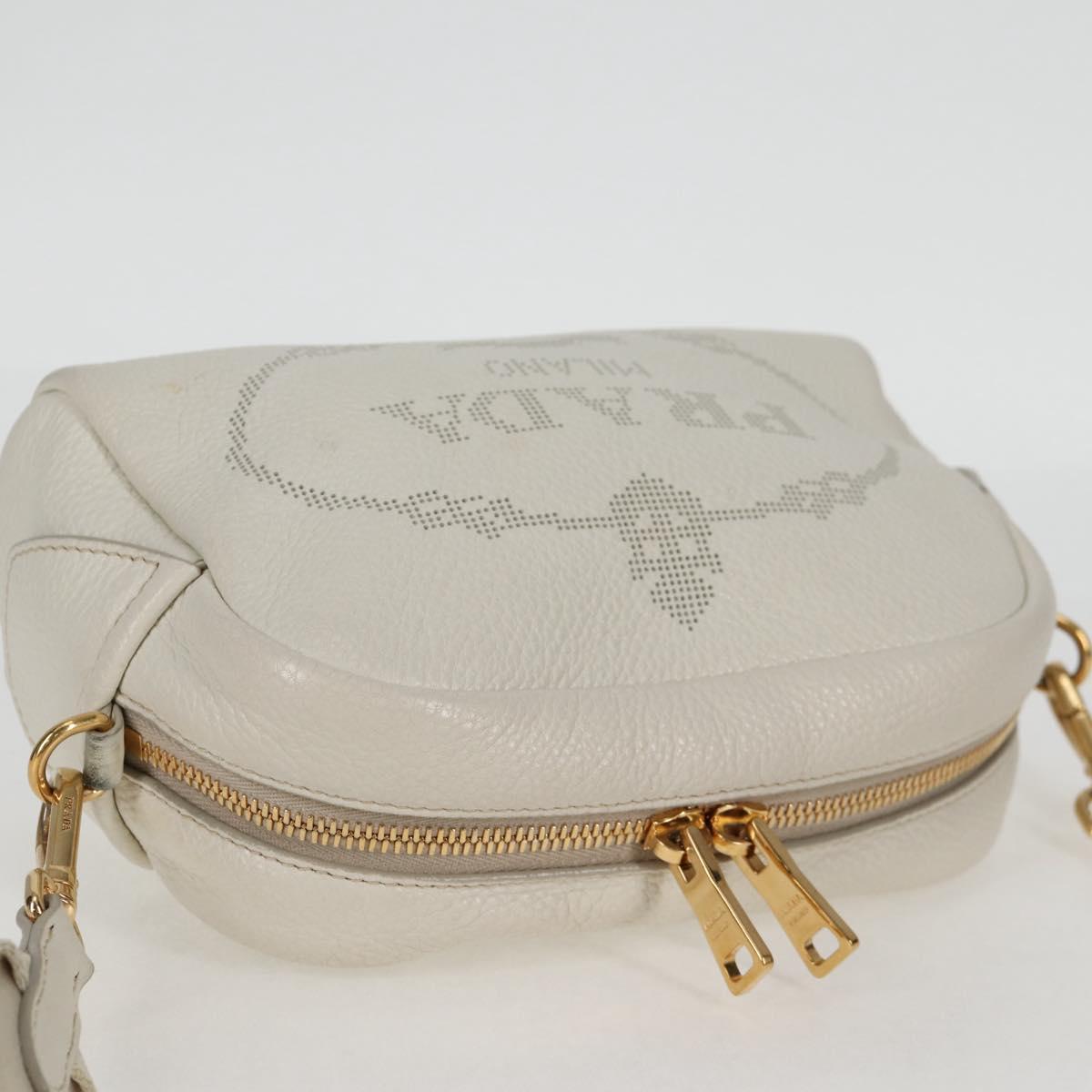 Prada Camera, White, Leather, shoulder