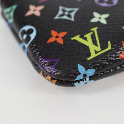 Louis Vuitton Pochette Clés, Black, Canvas, wallet