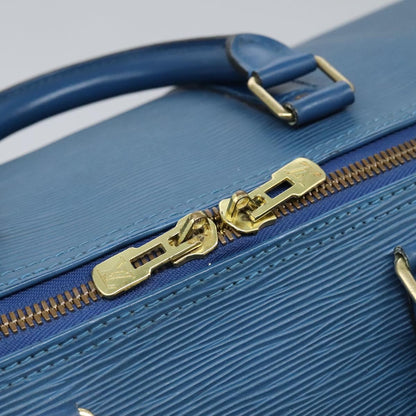 Louis Vuitton Keepall 55, Blue, Leather, travel