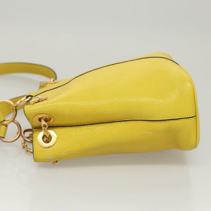Céline, Yellow, Leather, shoulder