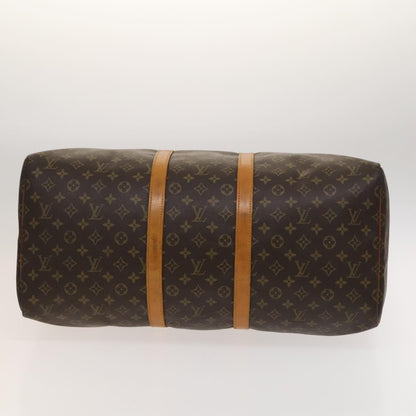 Louis Vuitton Keepall 55, Brown, Canvas, travel