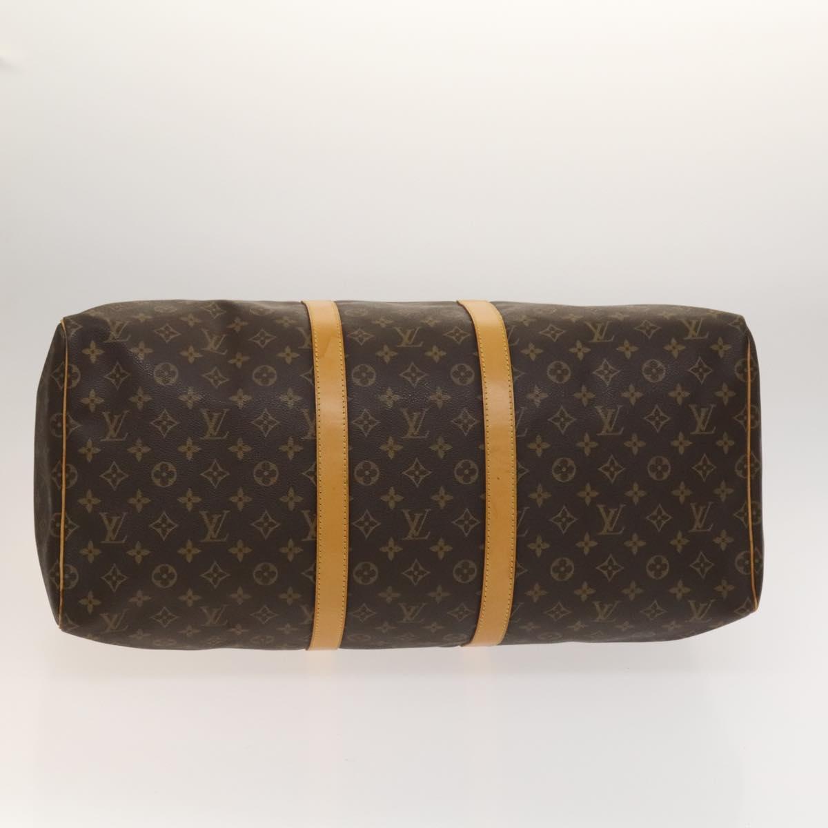 Louis Vuitton Keepall 55, Brown, Canvas, travel