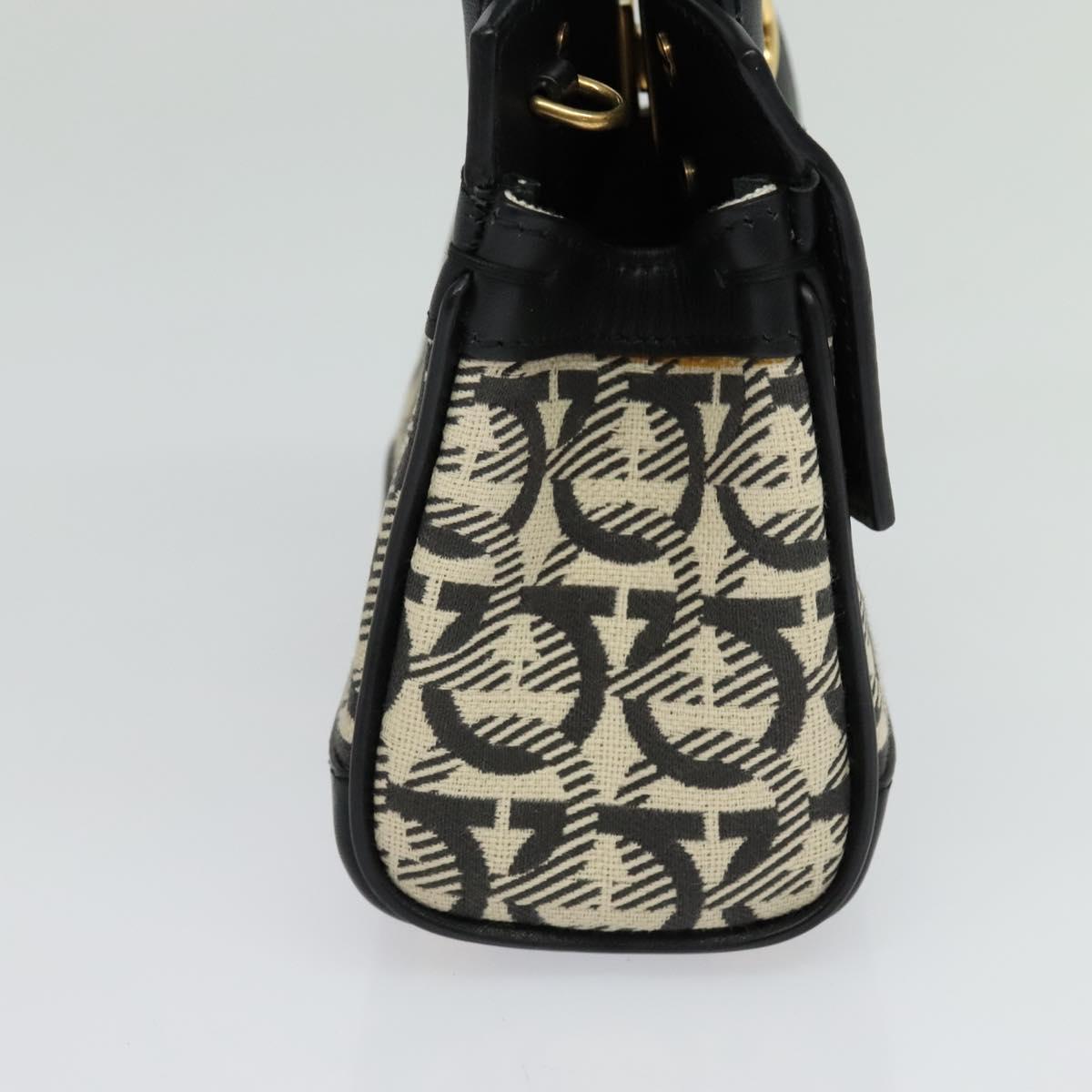 Salvatore Ferragamo Gancini, Black, Leather, handbag