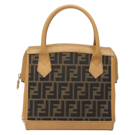 Fendi Zucchino, Black, "CANVAS, LEATHER", handbag