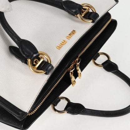 Miu Miu Madras, White, Leather, handbag