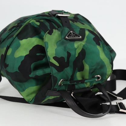 Prada, Green, NYLON, backpack