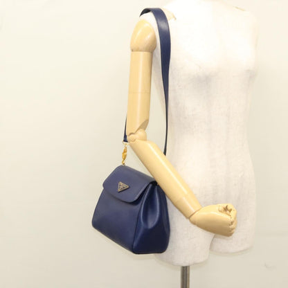Prada Cleo, Navy, Leather, clutch