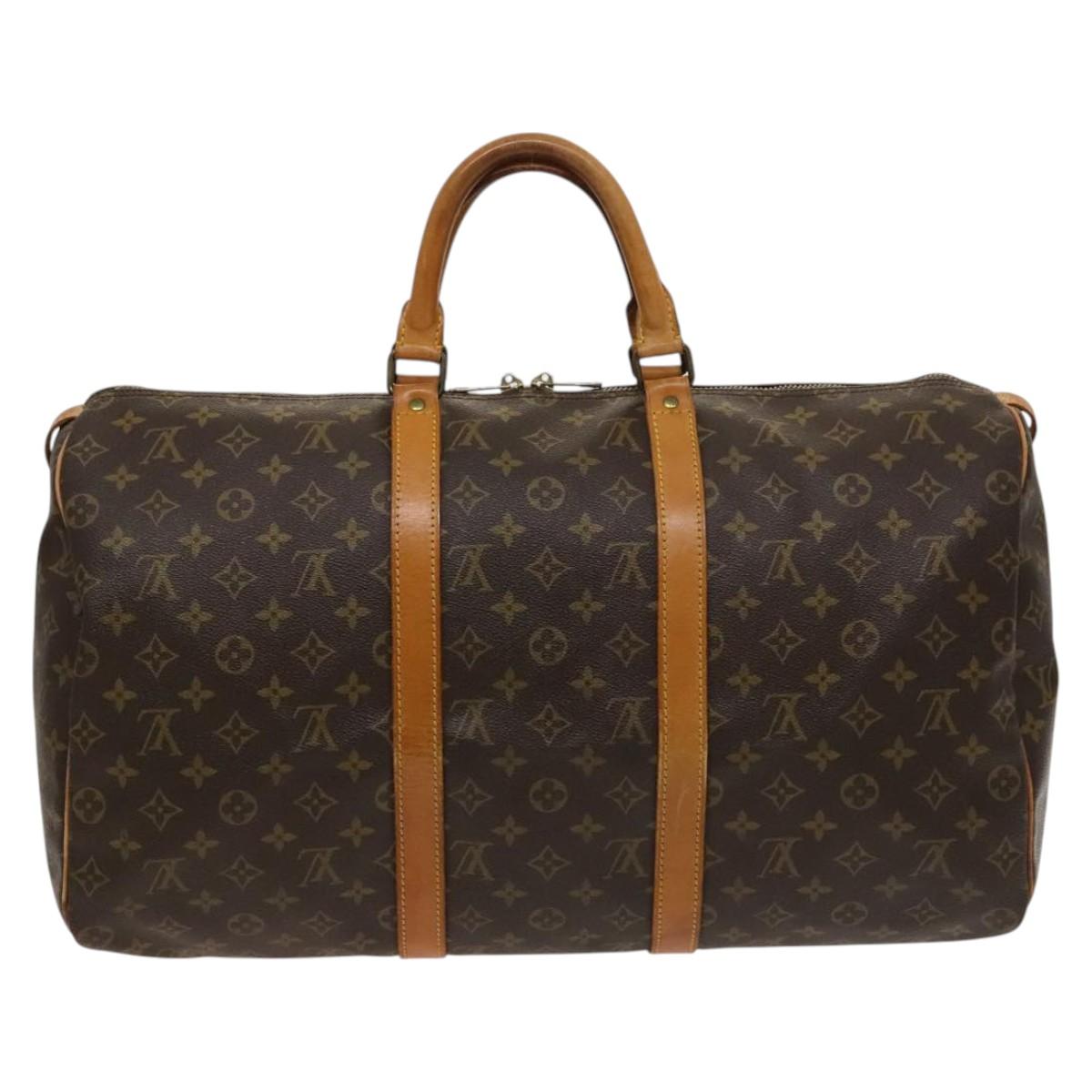 Louis Vuitton Keepall 50, Brown, Canvas, travel