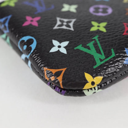 Louis Vuitton Pochette Clés, Black, Canvas, wallet