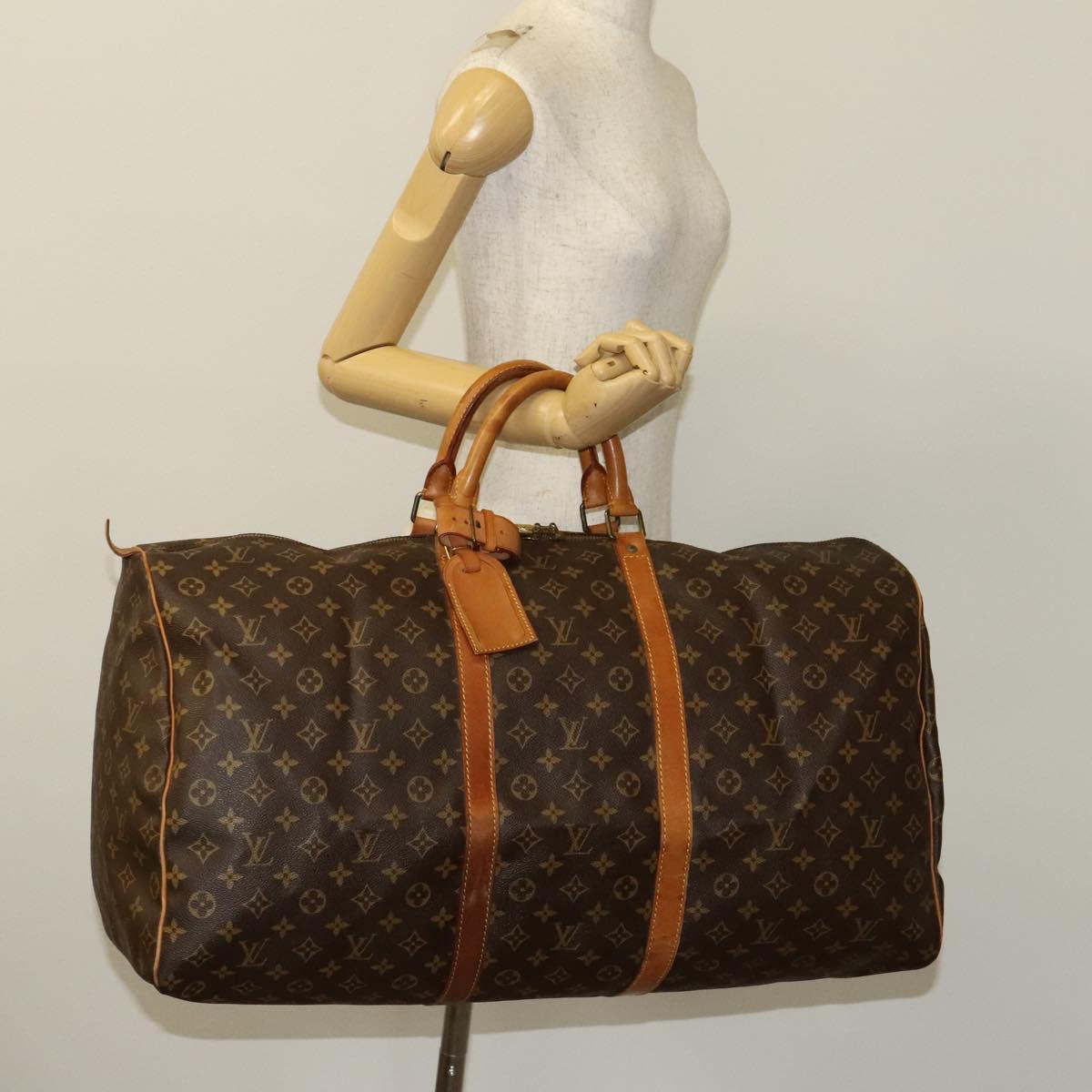 Louis Vuitton Keepall 60, Brown, Canvas, travel