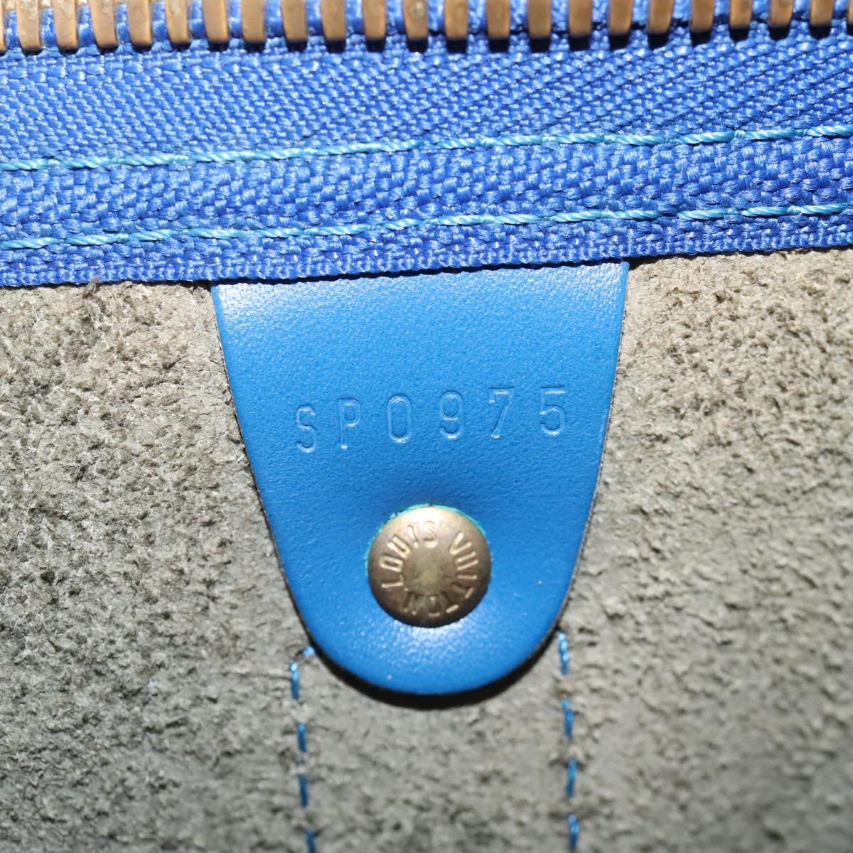 Louis Vuitton Keepall 55, Navy, Leather, travel