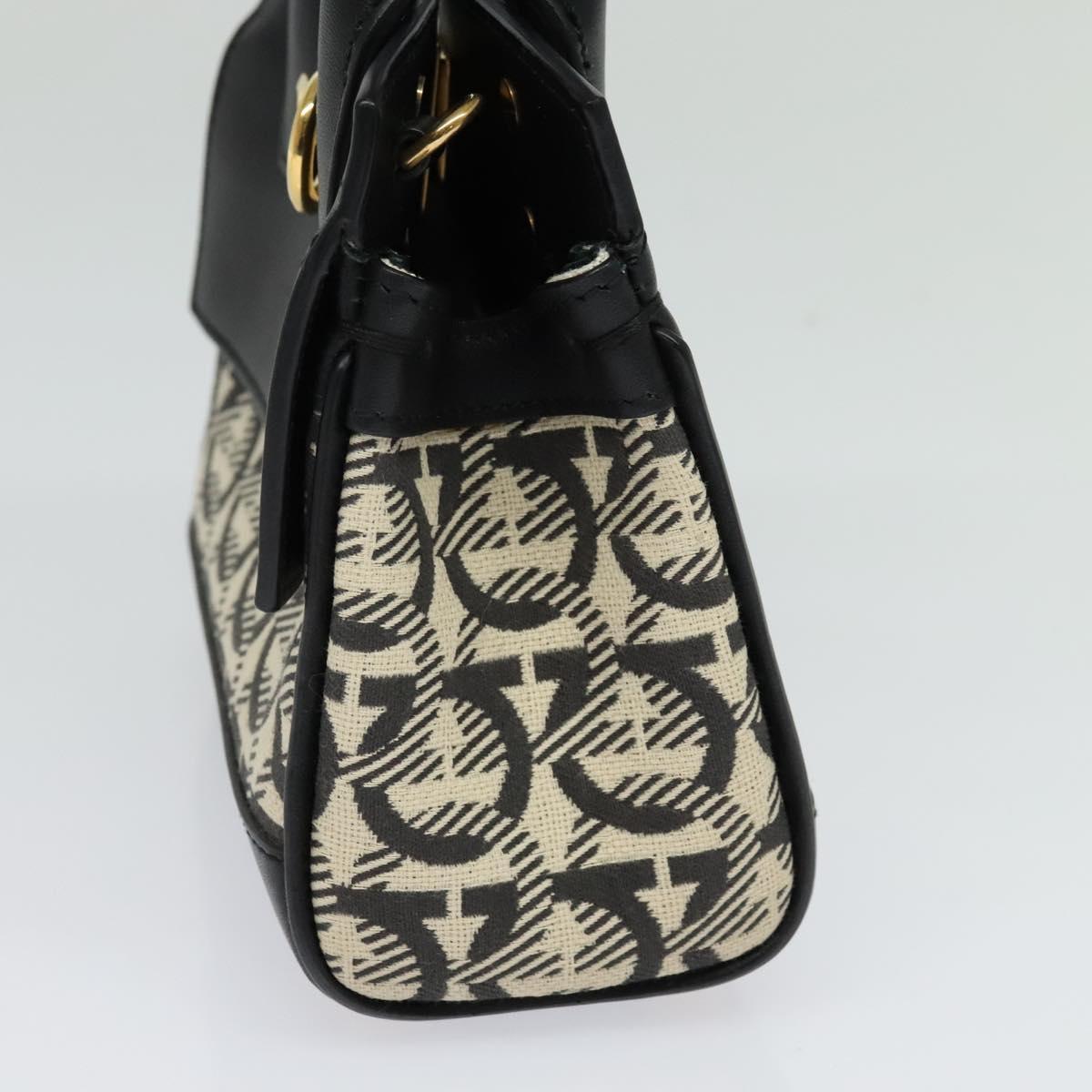 Salvatore Ferragamo Gancini, Black, Leather, handbag