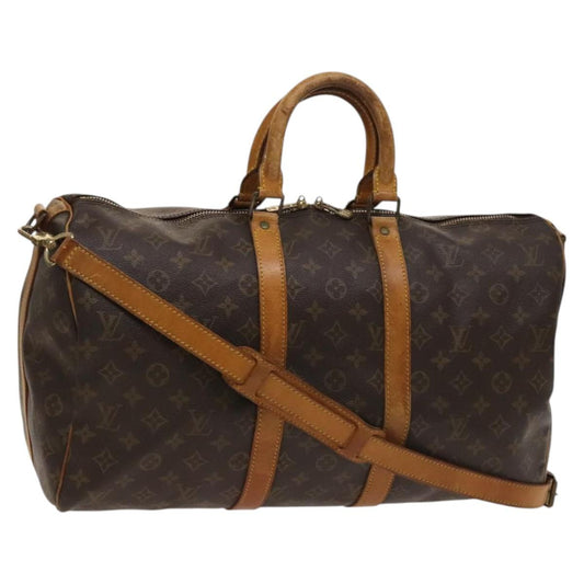 Louis Vuitton Keepall Bandouliere 45, Brown, Canvas, travel