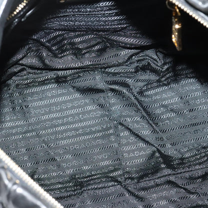 Prada Gaufre, Black, Leather, handbag