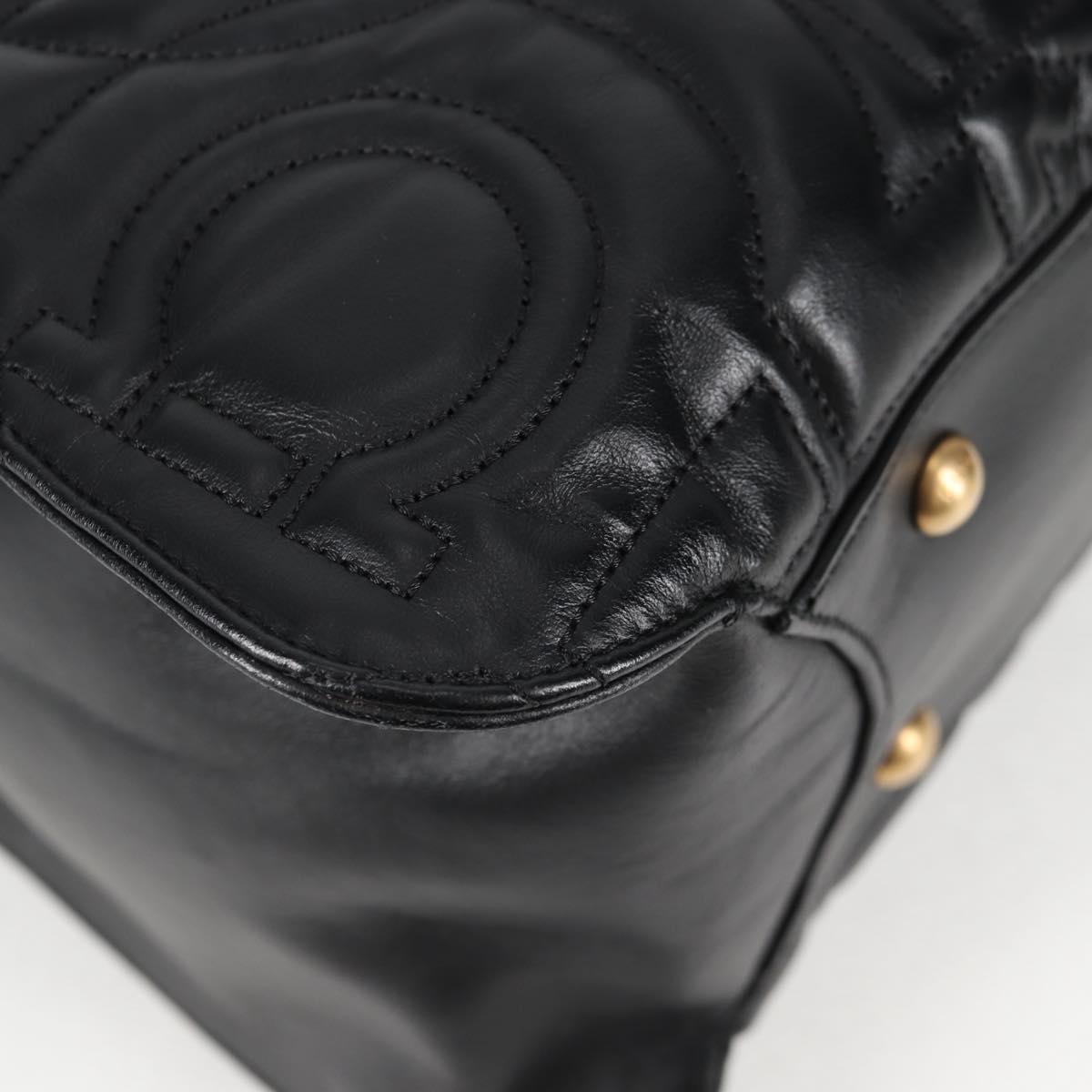 Salvatore Ferragamo Gancini, Black, Leather, tote