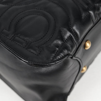 Salvatore Ferragamo Gancini, Black, Leather, tote