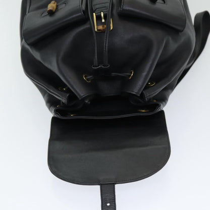 Gucci Bamboo, Black, Leather, backpack