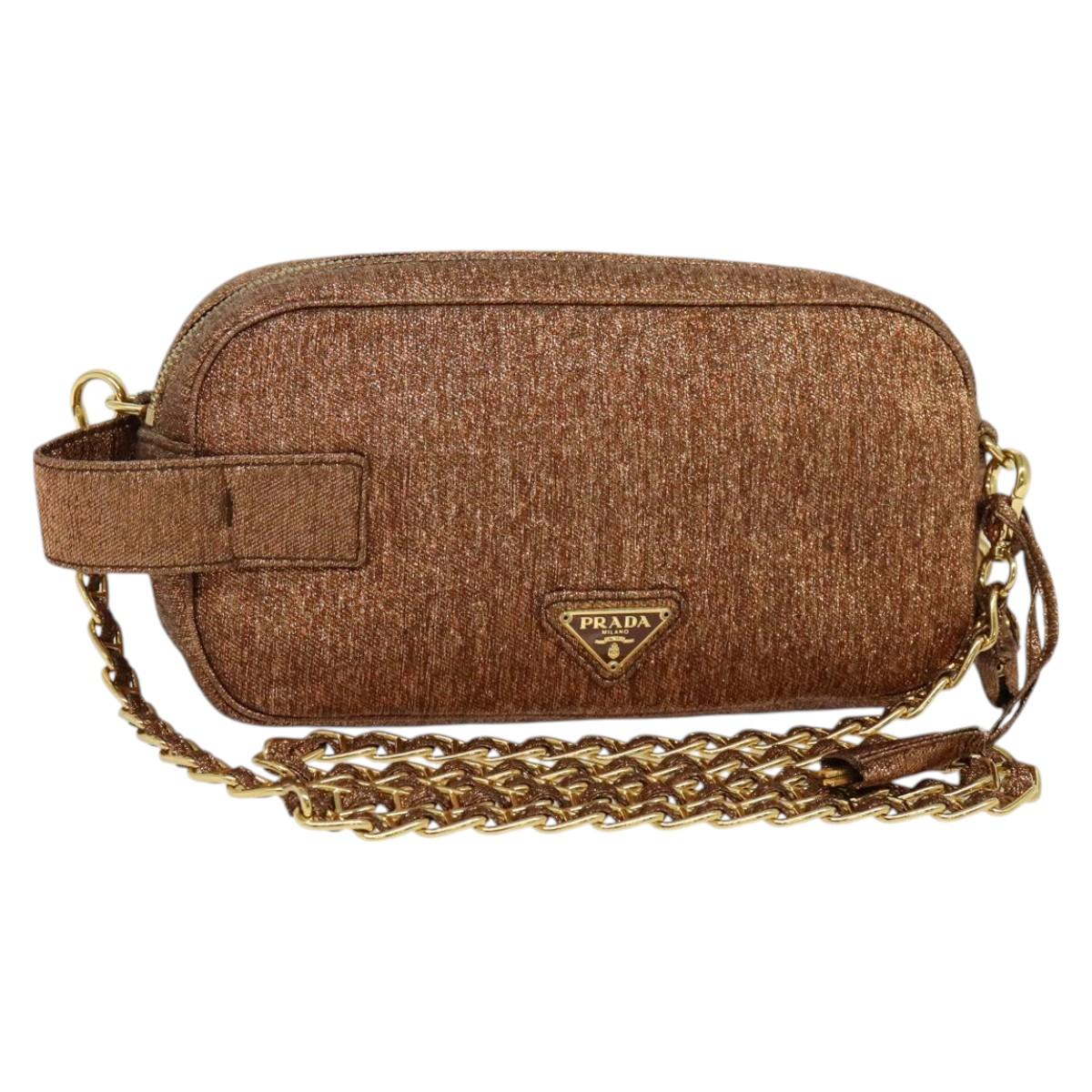 Prada, Brown, Canvas, shoulder